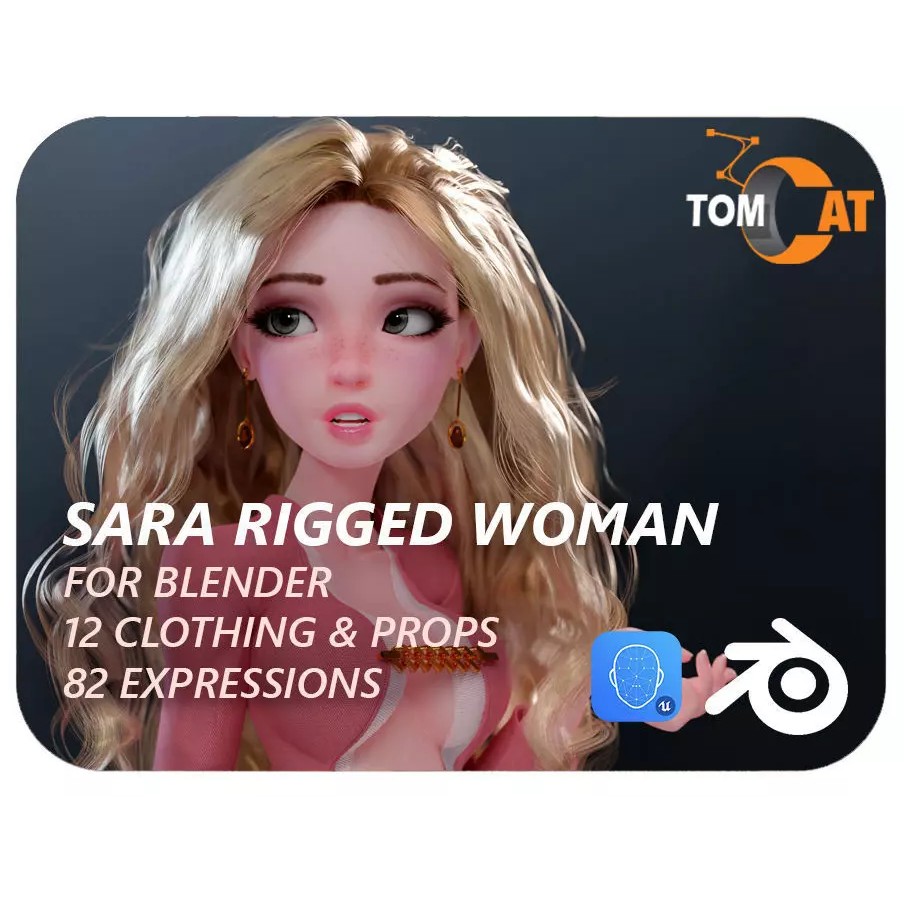 Sara - Low-Poly Game-Ready 3D Model - View 2