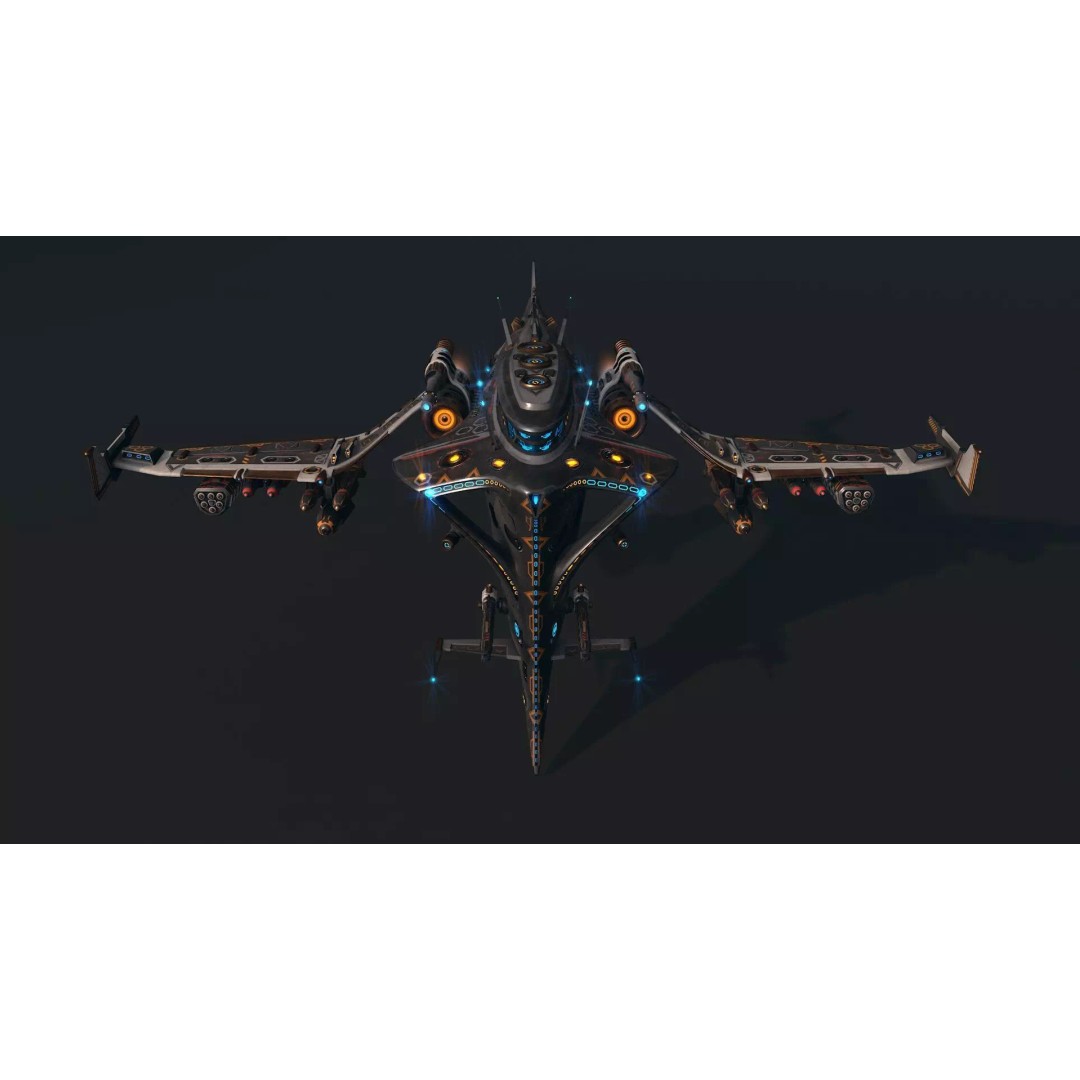 Spaceship 06 3D Model – Low Poly Game Asset, FBX, PBR Textures