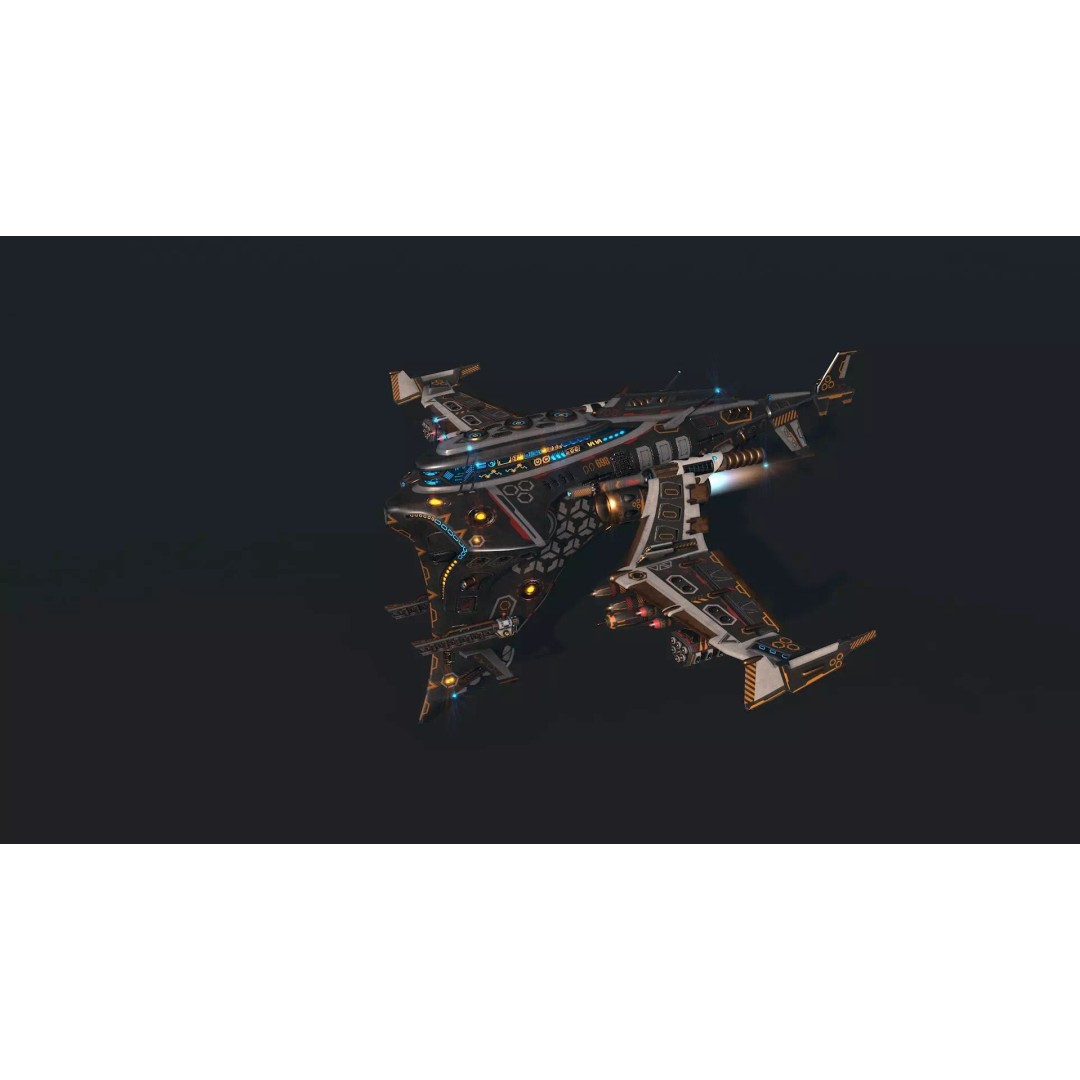Spaceship 06 3D Model – Low Poly Game Asset, FBX, PBR Textures - View 11