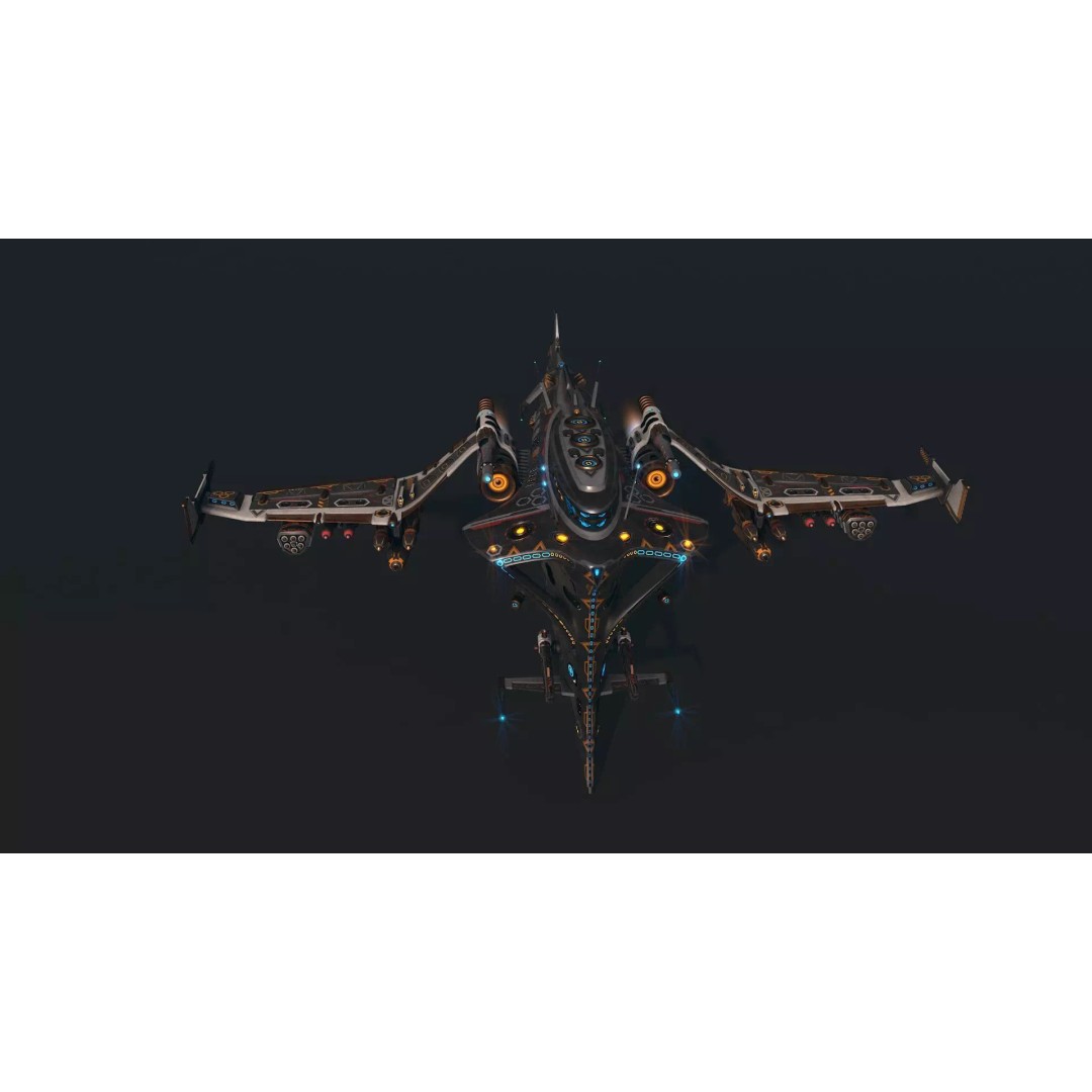 Spaceship 06 3D Model – Low Poly Game Asset, FBX, PBR Textures - View 12