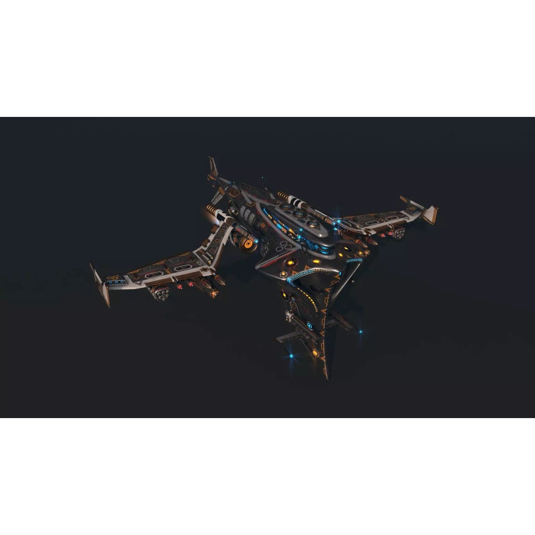 Spaceship 06 3D Model – Low Poly Game Asset, FBX, PBR Textures - View 4