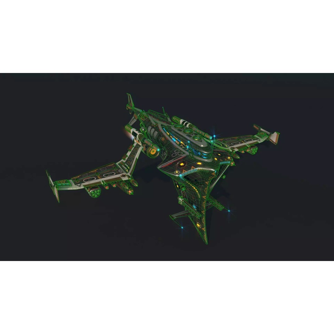 Spaceship 06 3D Model – Low Poly Game Asset, FBX, PBR Textures - View 5