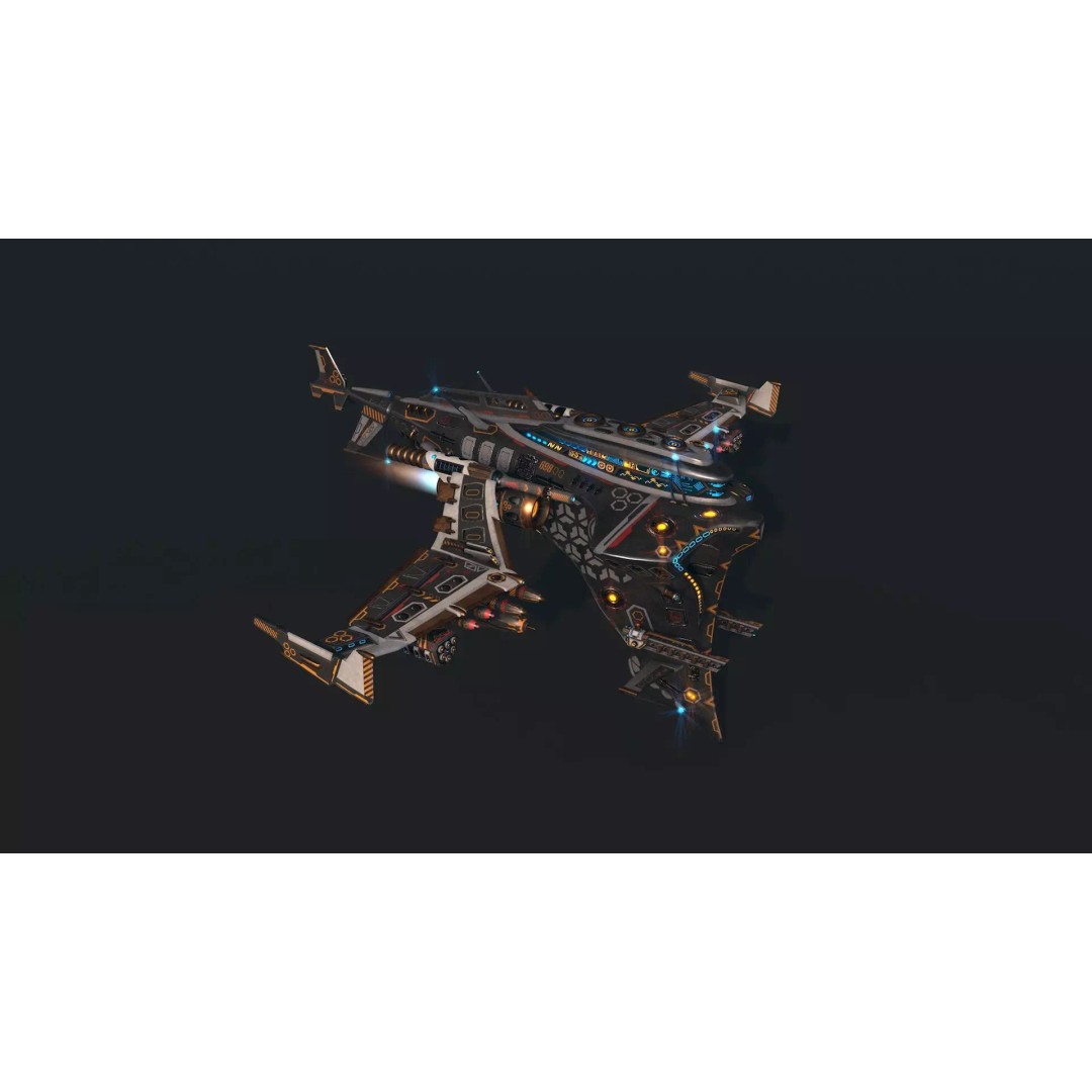 Spaceship 06 3D Model – Low Poly Game Asset, FBX, PBR Textures - View 8
