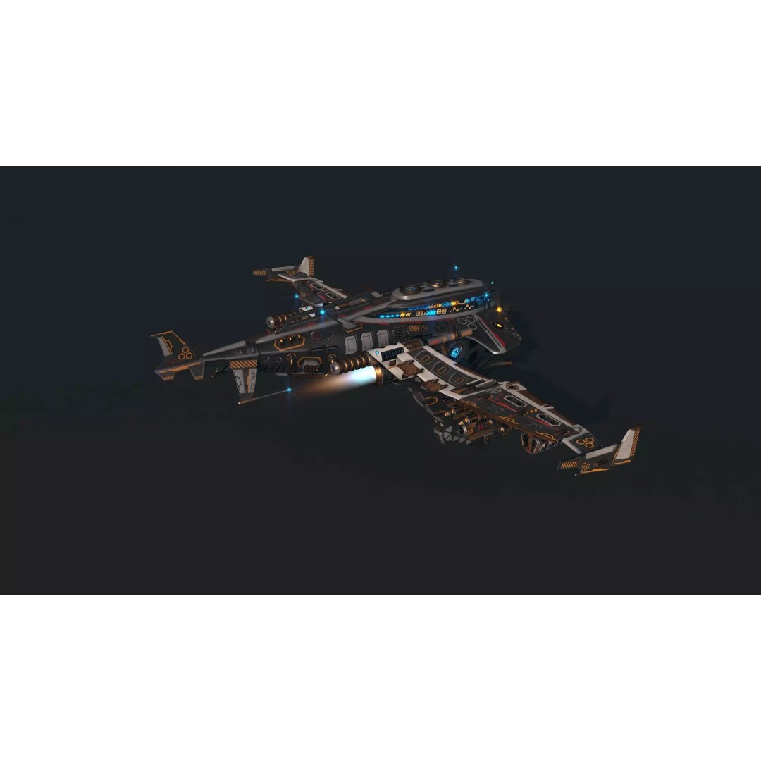 Spaceship 06 3D Model – Low Poly Game Asset, FBX, PBR Textures - View 9
