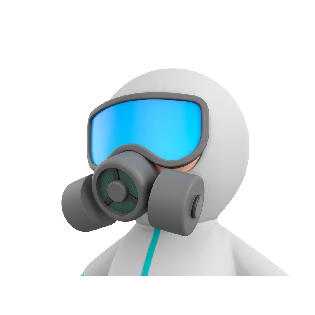 Hazmat Character 3D Model – Cartoon Style Game Asset, FBX, OBJ - View 10