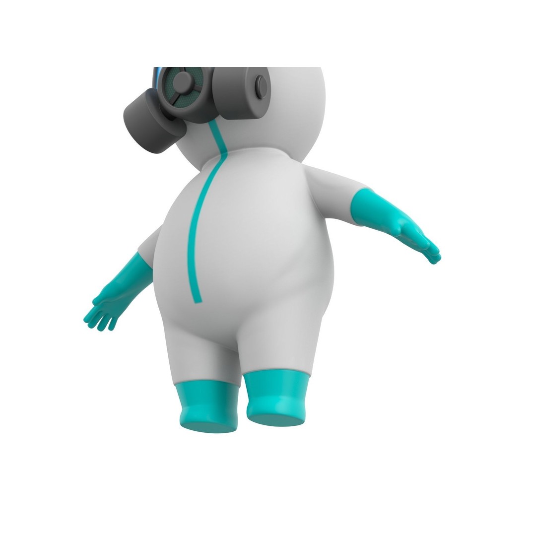 Hazmat Character 3D Model – Cartoon Style Game Asset, FBX, OBJ - View 11