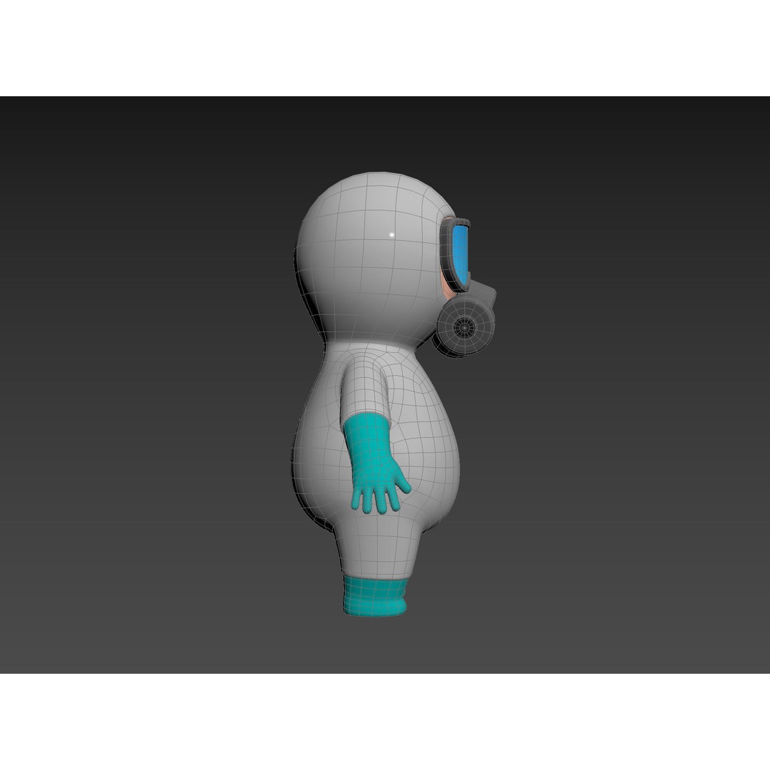 Hazmat Character 3D Model – Cartoon Style Game Asset, FBX, OBJ - View 17