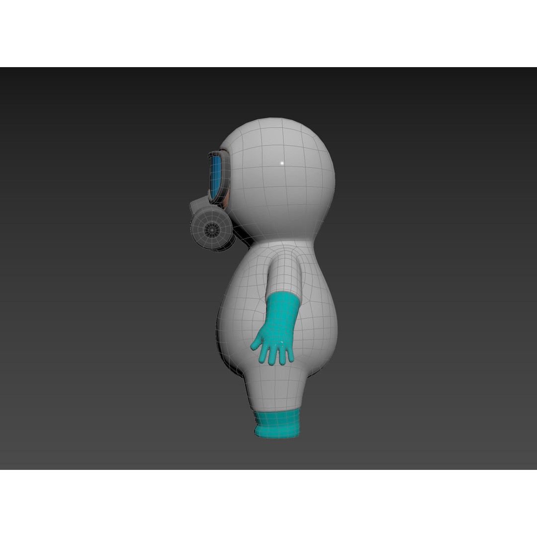 Hazmat Character 3D Model – Cartoon Style Game Asset, FBX, OBJ - View 21