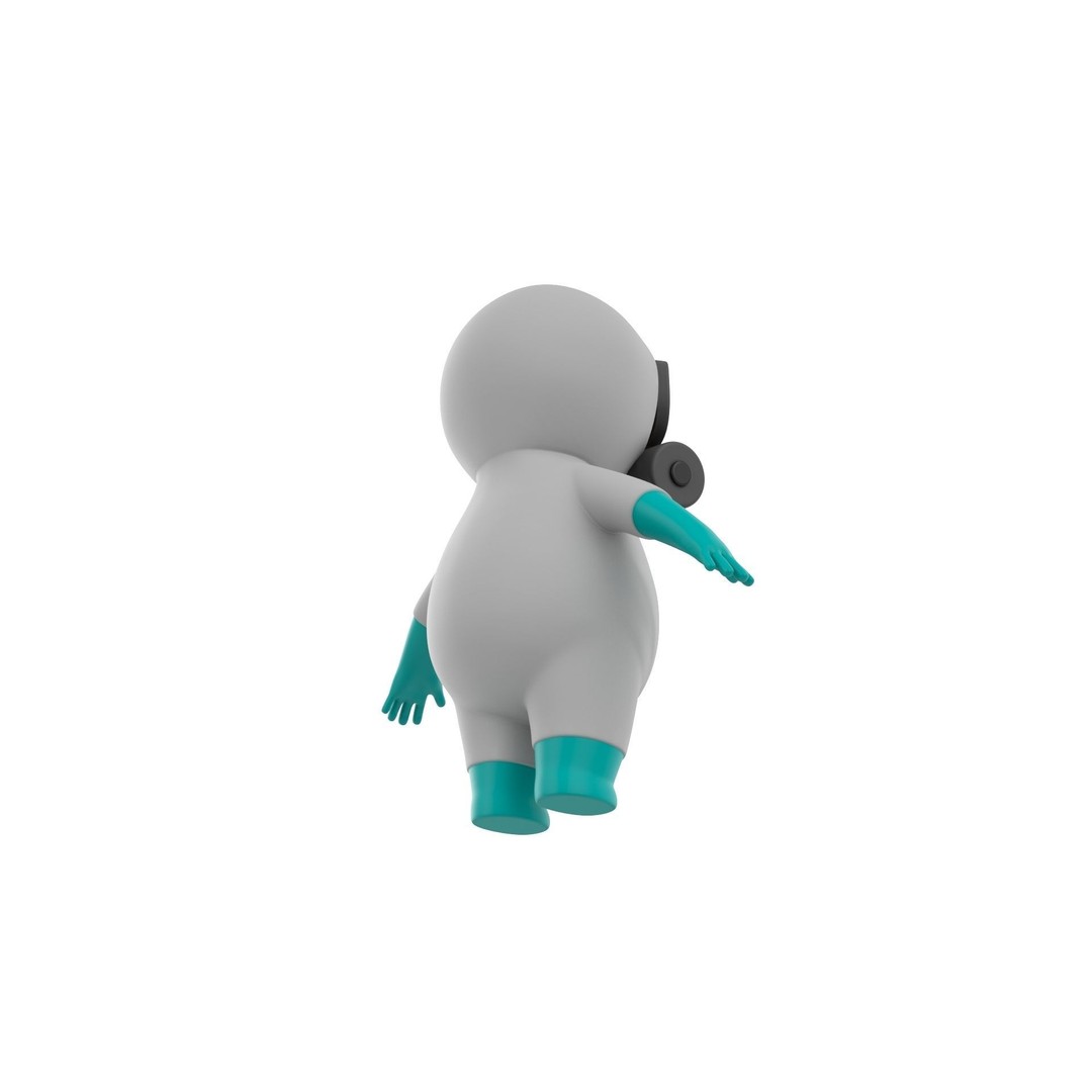 Hazmat Character 3D Model – Cartoon Style Game Asset, FBX, OBJ - View 6