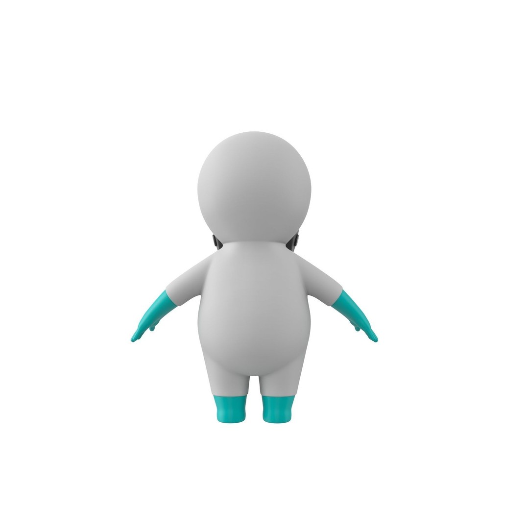 Hazmat Character 3D Model – Cartoon Style Game Asset, FBX, OBJ - View 7