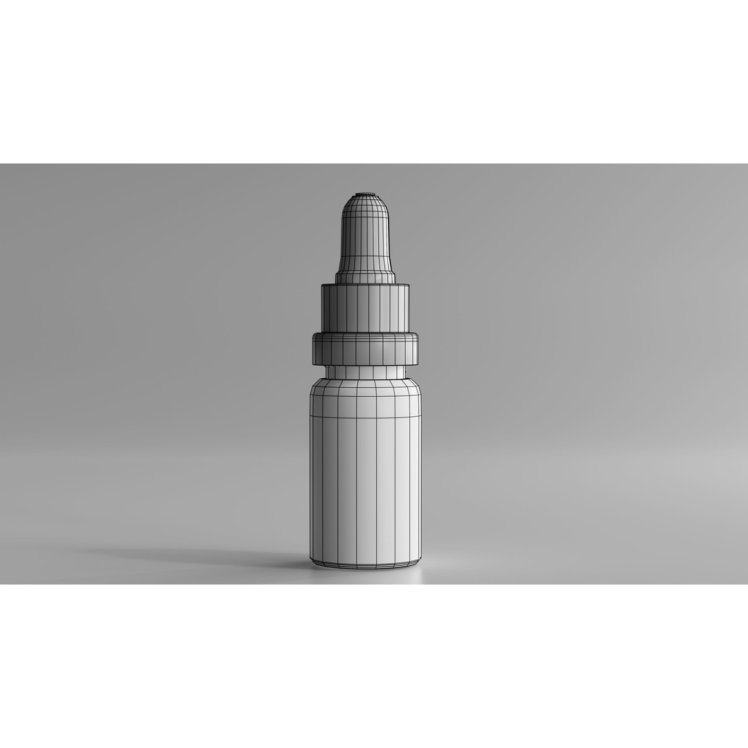 Amber Glass Dropper Bottle 3D Model – PBR Materials, FBX & OBJ Formats