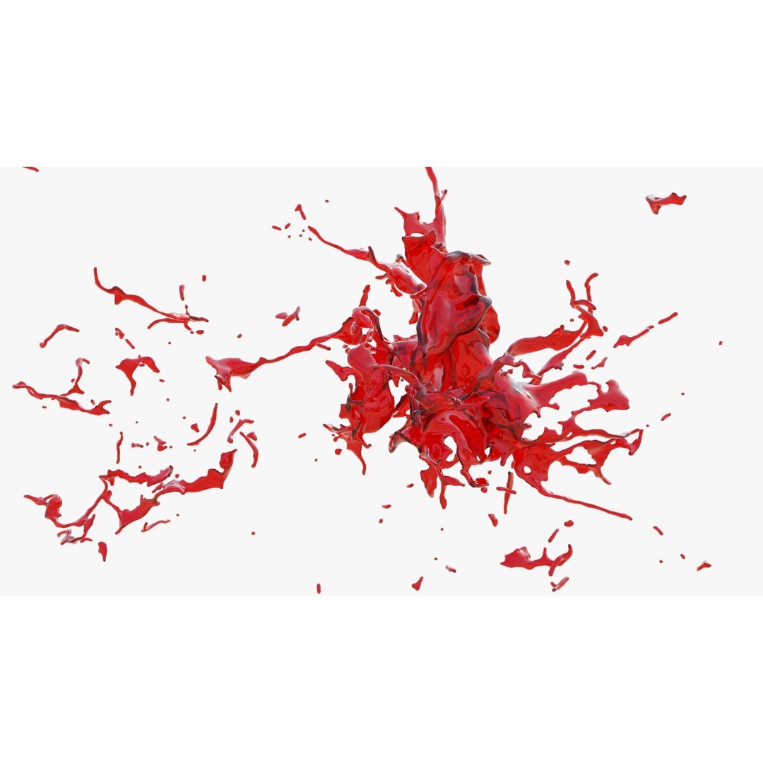 Animated Blood Splash 3D Model – Fluid Burst, Blender Format - View 10
