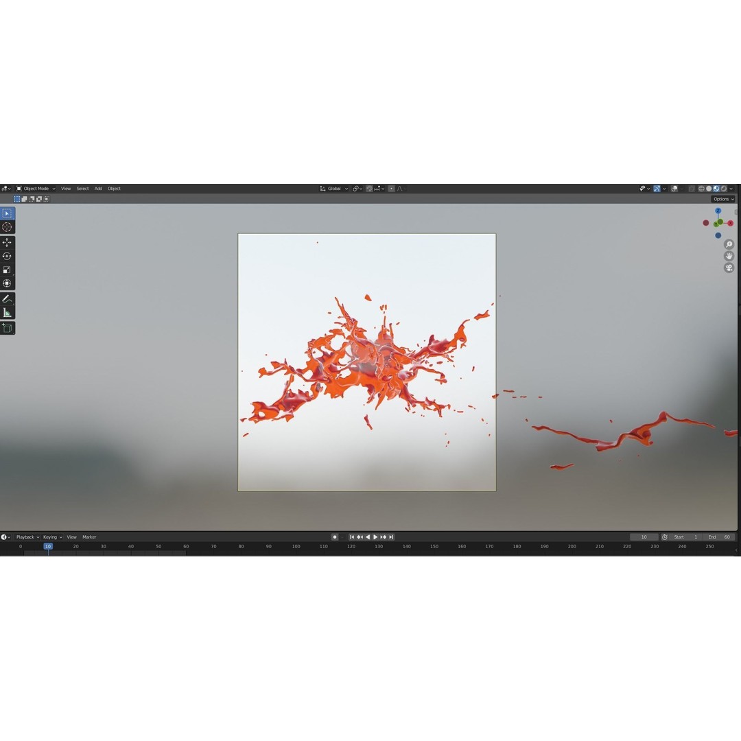 Animated Blood Splash 3D Model – Fluid Burst, Blender Format - View 11