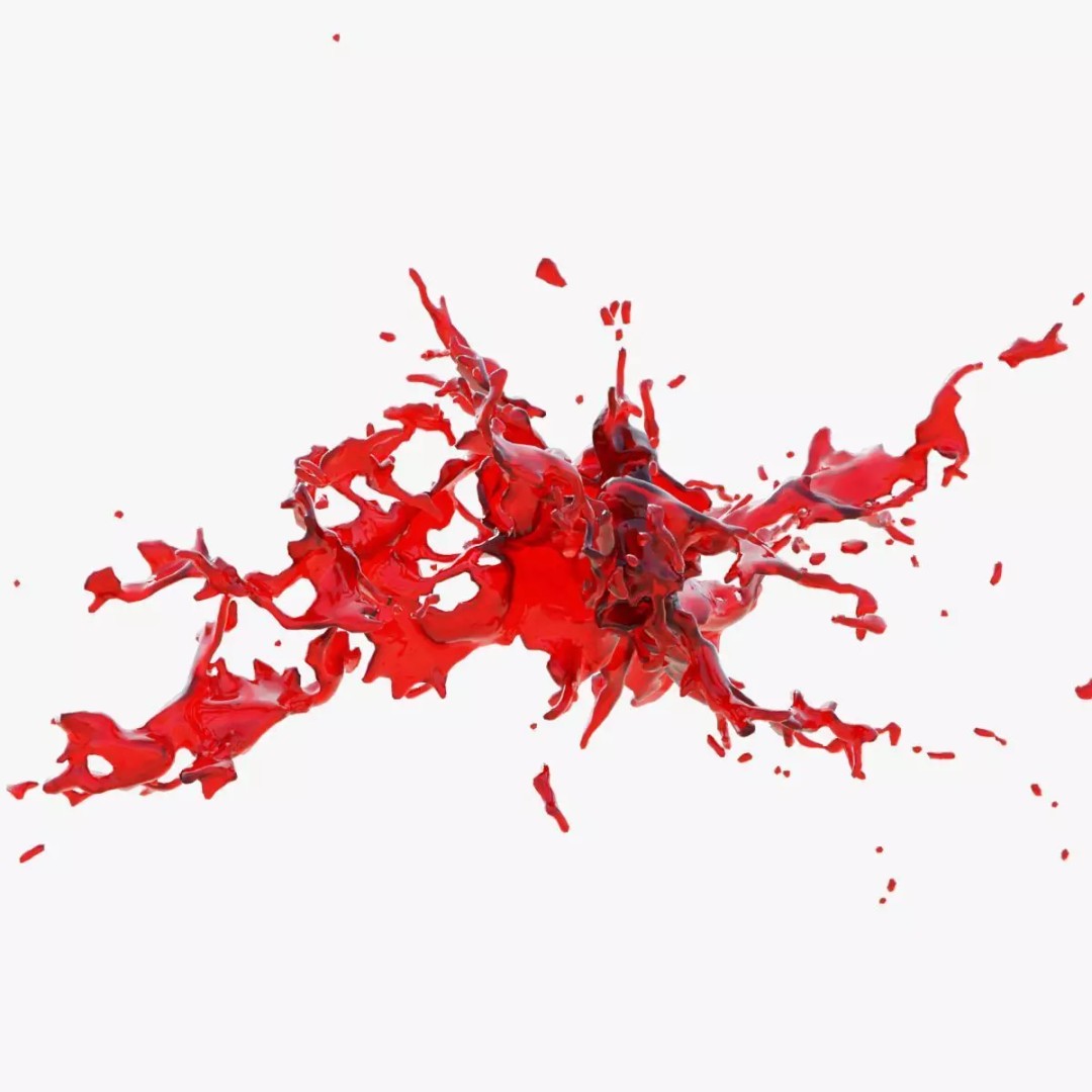 Animated Blood Splash 3D Model – Fluid Burst, Blender Format - View 2