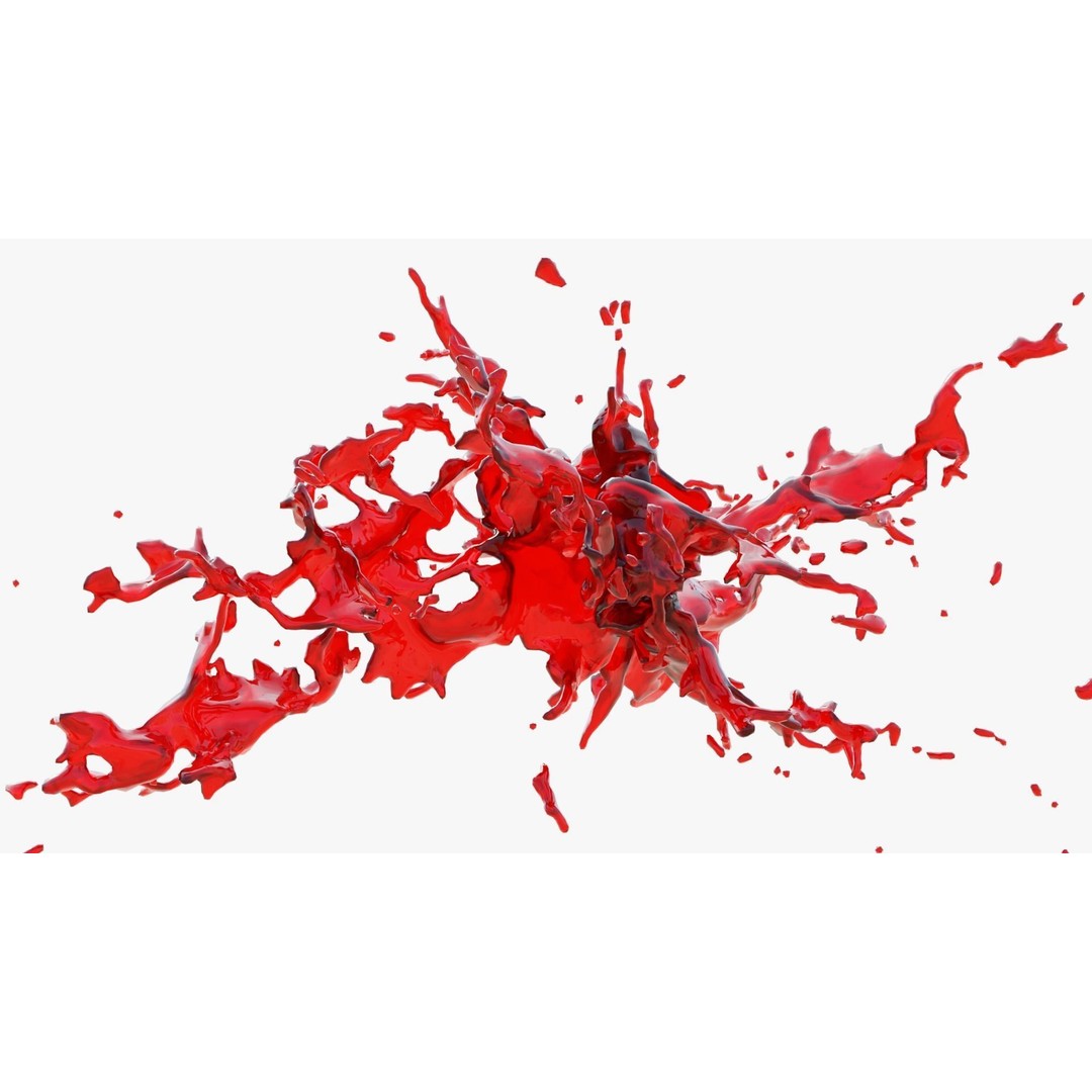 Animated Blood Splash 3D Model – Fluid Burst, Blender Format - View 3