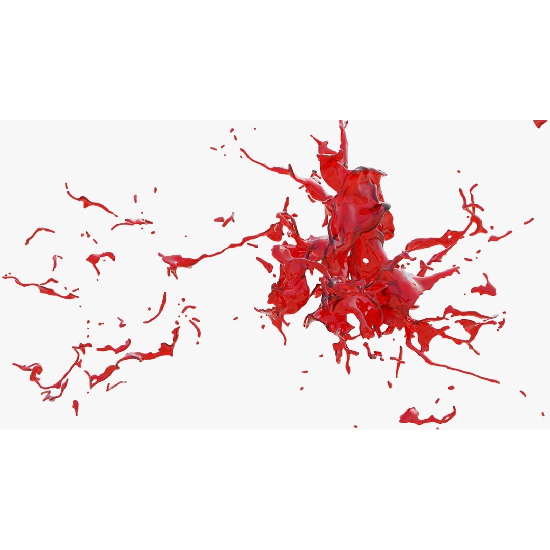 Animated Blood Splash 3D Model – Fluid Burst, Blender Format - View 4