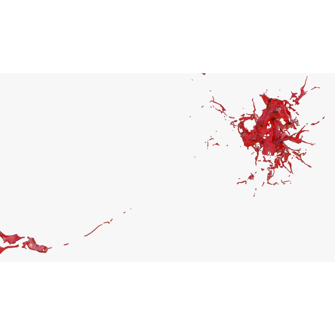 Animated Blood Splash 3D Model – Fluid Burst, Blender Format - View 5