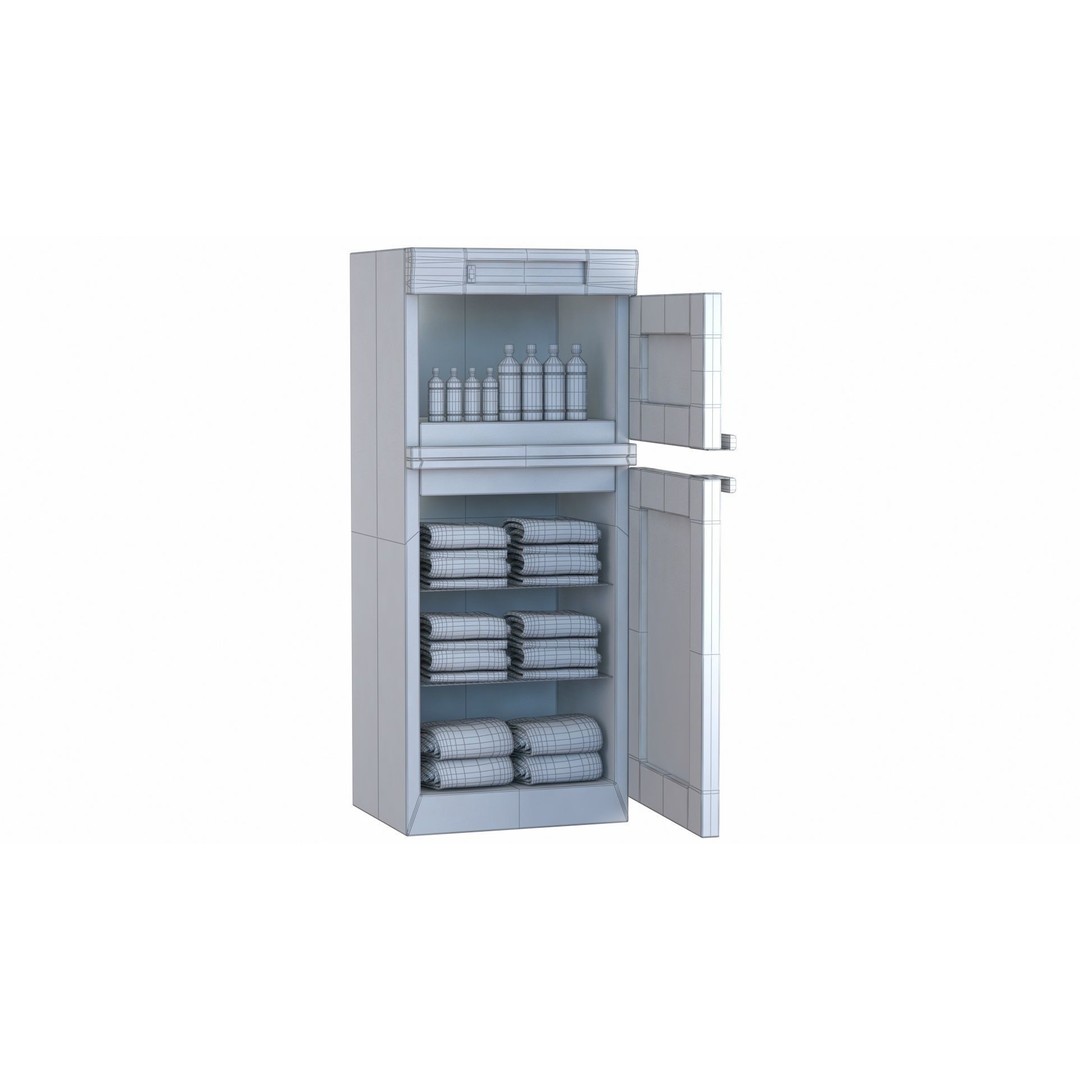 Warming Cabinet 3D Model – Low Poly Medical Asset, FBX, OBJ - View 9