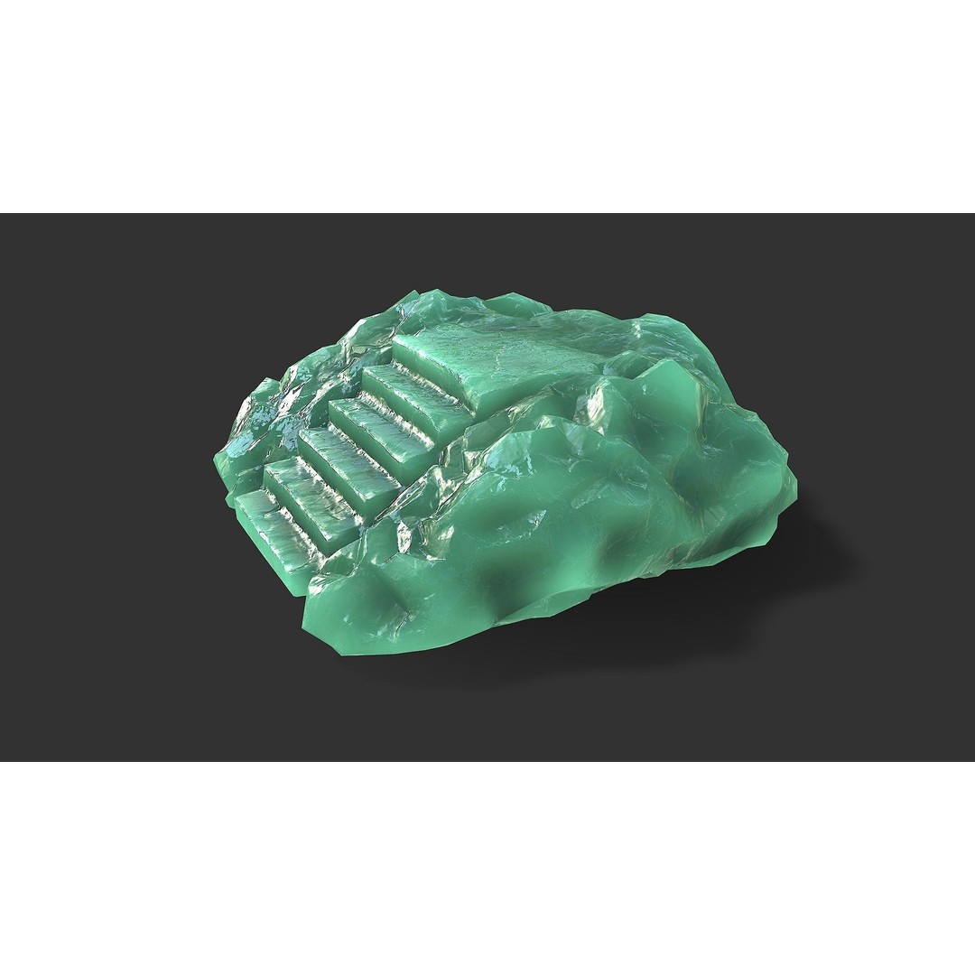 Stone Stairs 3D Model – Low Poly PBR Game Asset, FBX, OBJ - View 17