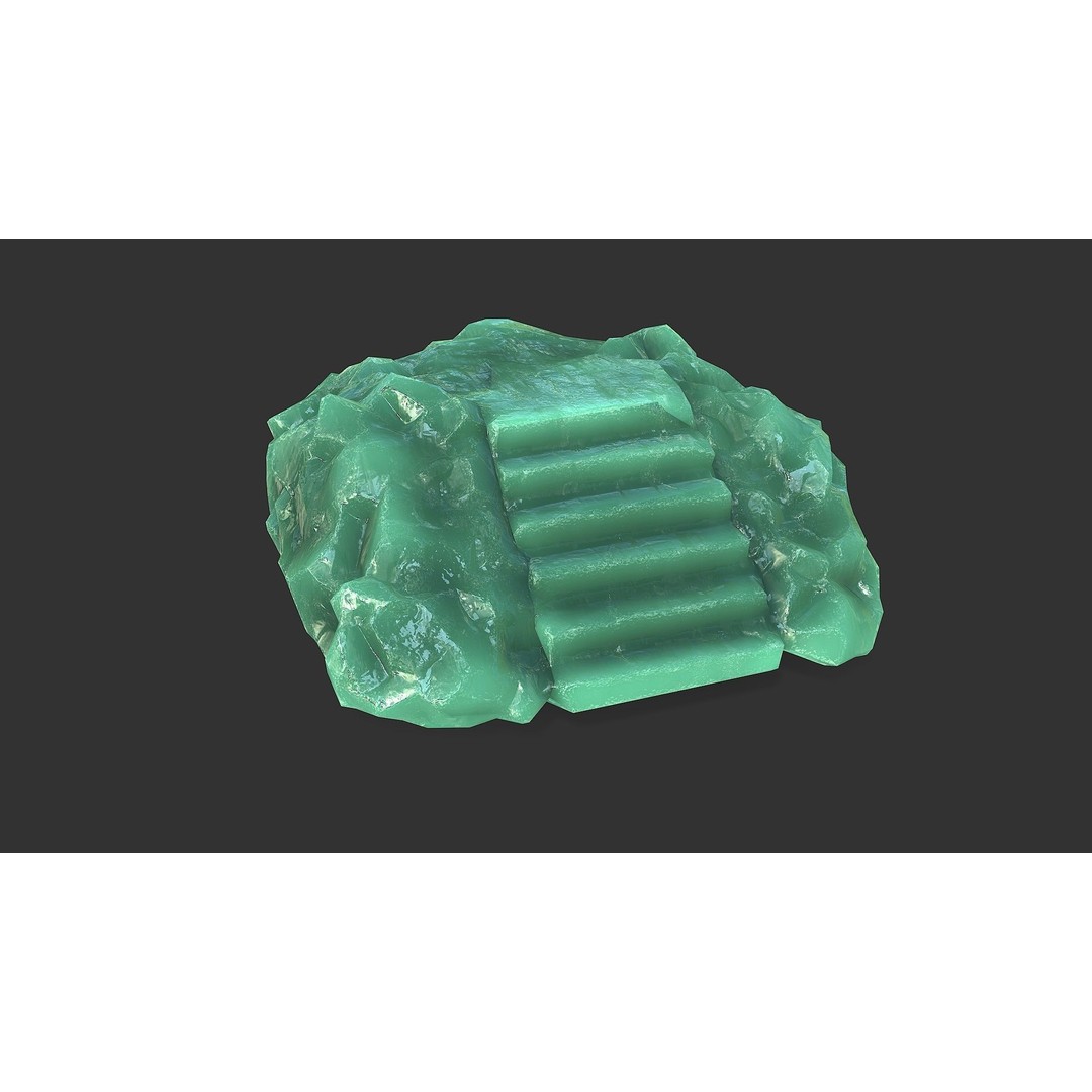 Stone Stairs 3D Model – Low Poly PBR Game Asset, FBX, OBJ - View 7