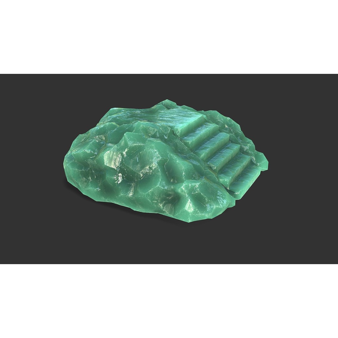 Stone Stairs 3D Model – Low Poly PBR Game Asset, FBX, OBJ - View 9