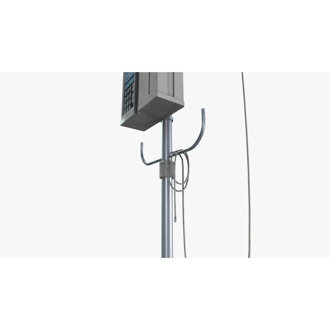Saline Infusion Stand 3D Model – Mid Poly Medical Equipment, FBX - View 6