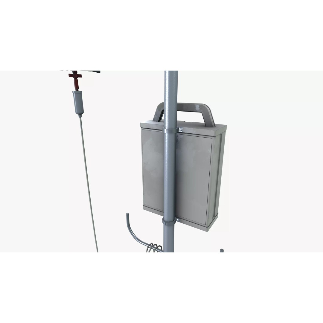 Saline Infusion Stand 3D Model – Mid Poly Medical Equipment, FBX - View 8