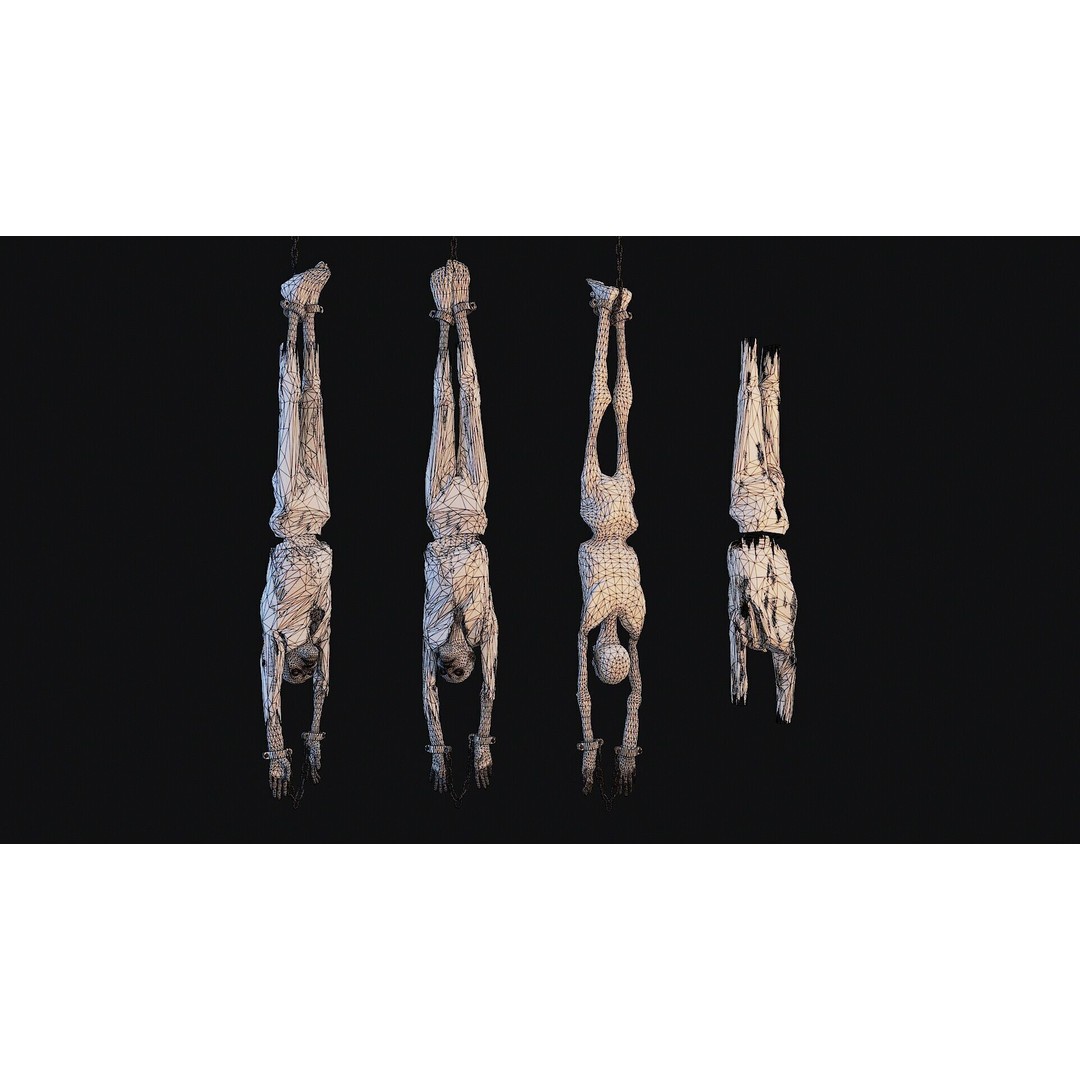 Prisoner Corpse 3D Model – Low Poly Skeletal Figure, FBX, OBJ - View 8