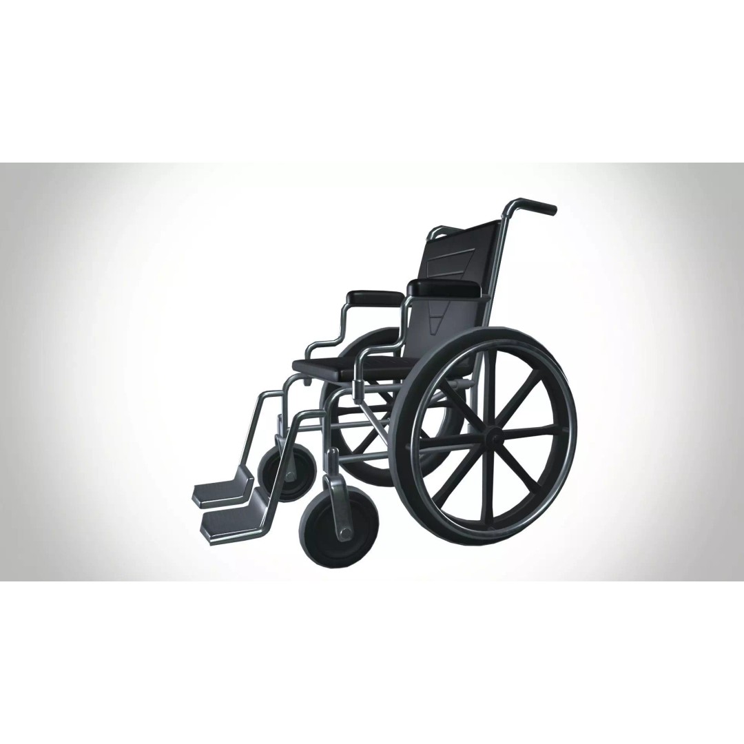 Wheelchair 3D Model – Detailed PBR Asset for Medical Use, FBX - View 2