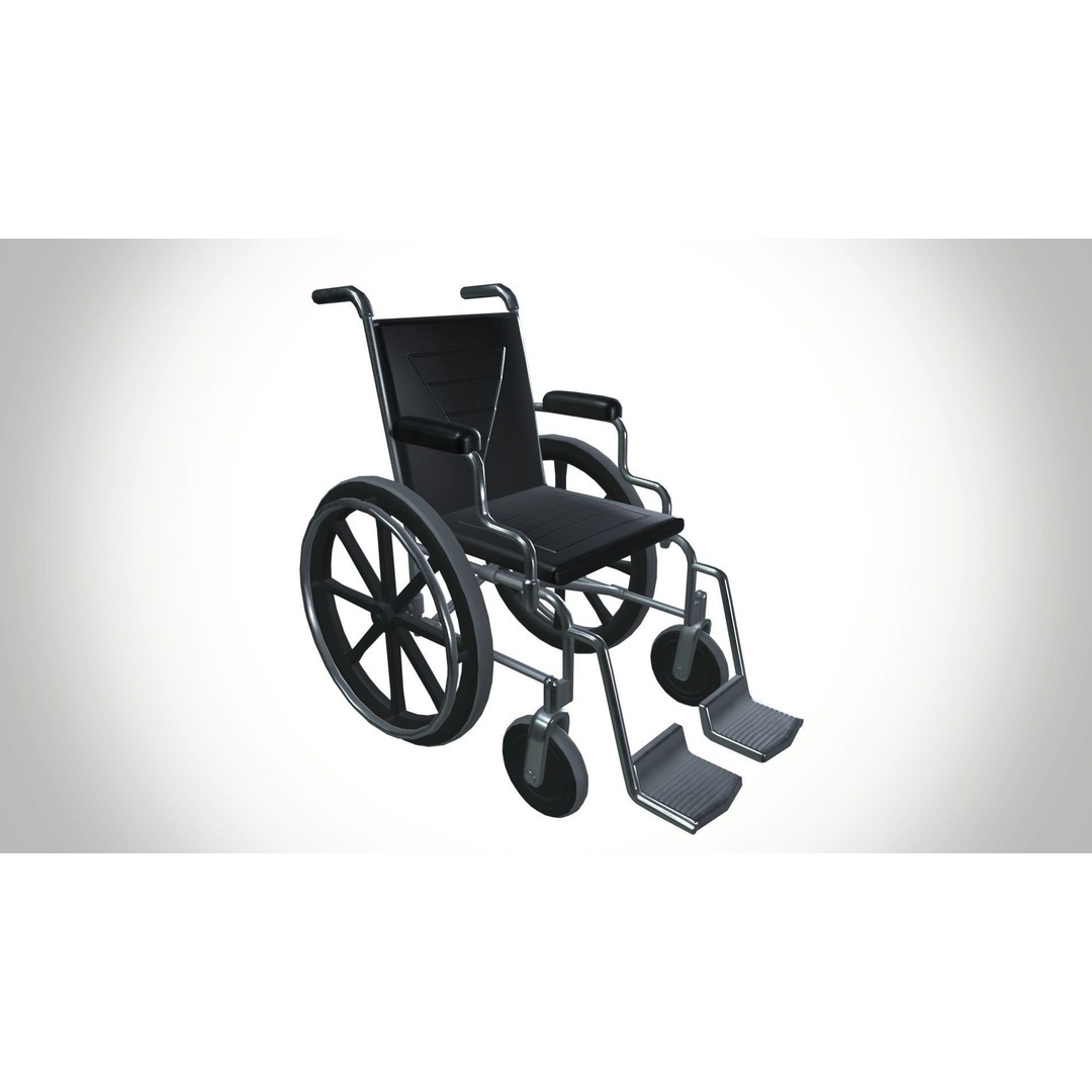 Wheelchair 3D Model – Detailed PBR Asset for Medical Use, FBX - View 4