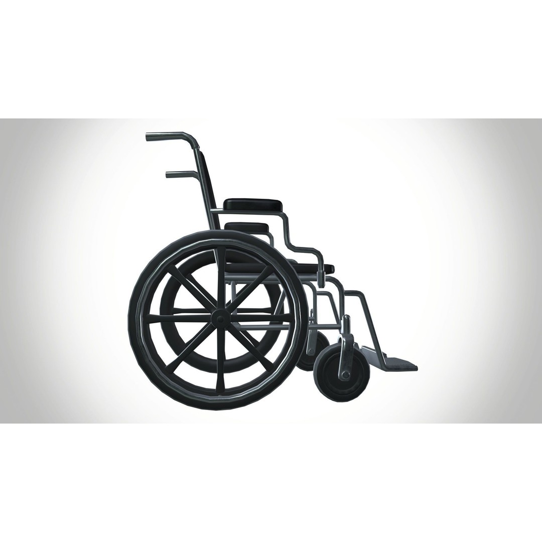 Wheelchair 3D Model – Detailed PBR Asset for Medical Use, FBX - View 5