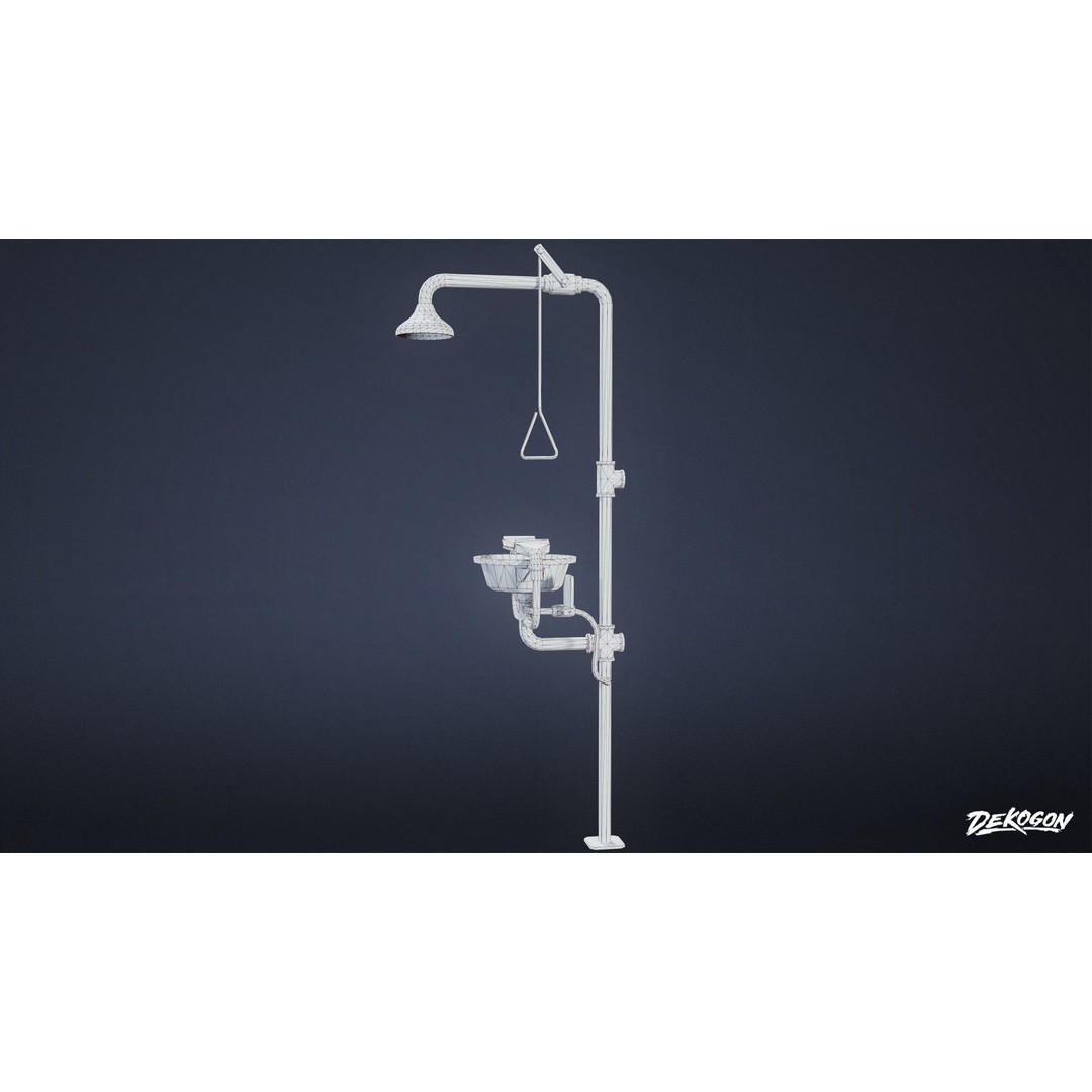 Eye Wash Station 3D Model – Low Poly Lab Asset, FBX