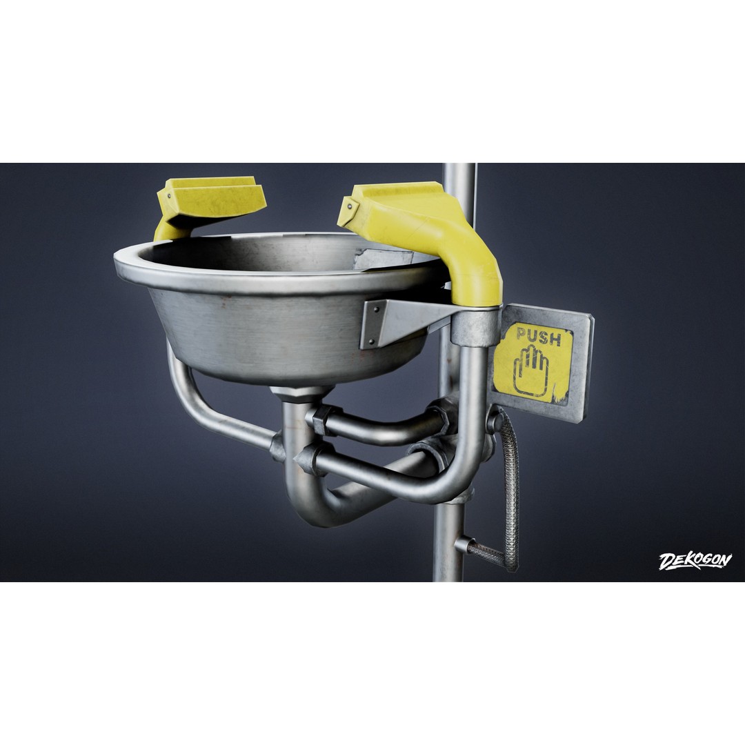 Eye Wash Station 3D Model – Low Poly Lab Asset, FBX - View 8