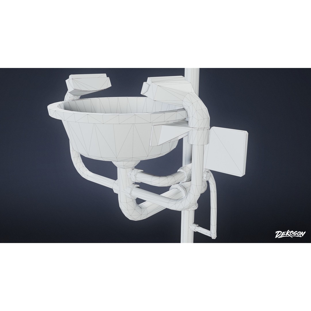 Eye Wash Station 3D Model – Low Poly Lab Asset, FBX - View 9