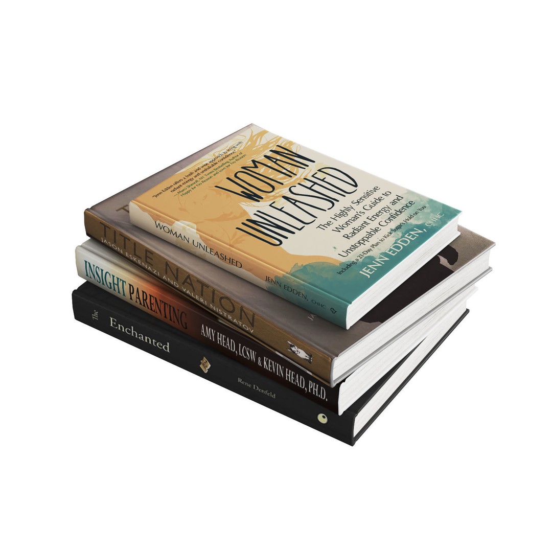 Open Books Set 3D Model – Detailed Library Decor, PBR Textures - View 3