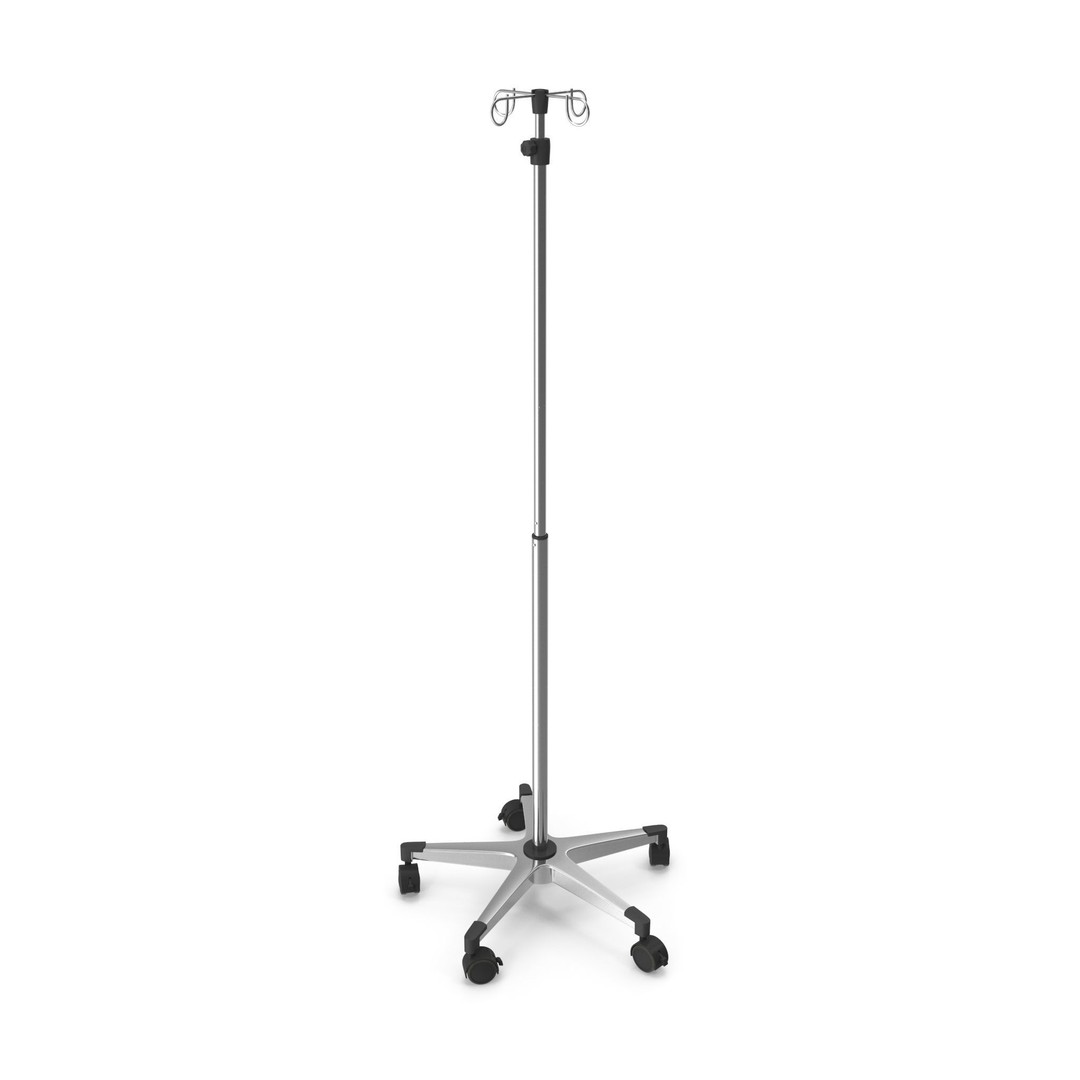 Hospital Drip Stand 3D Model – Low Poly Medical Asset, FBX, PBR - View 11