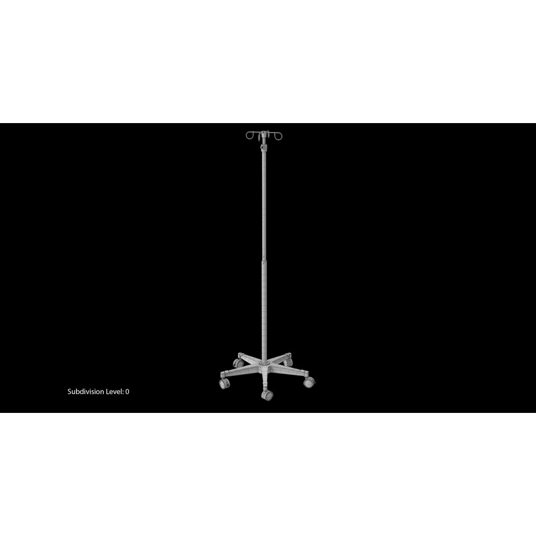 Hospital Drip Stand 3D Model – Low Poly Medical Asset, FBX, PBR - View 18