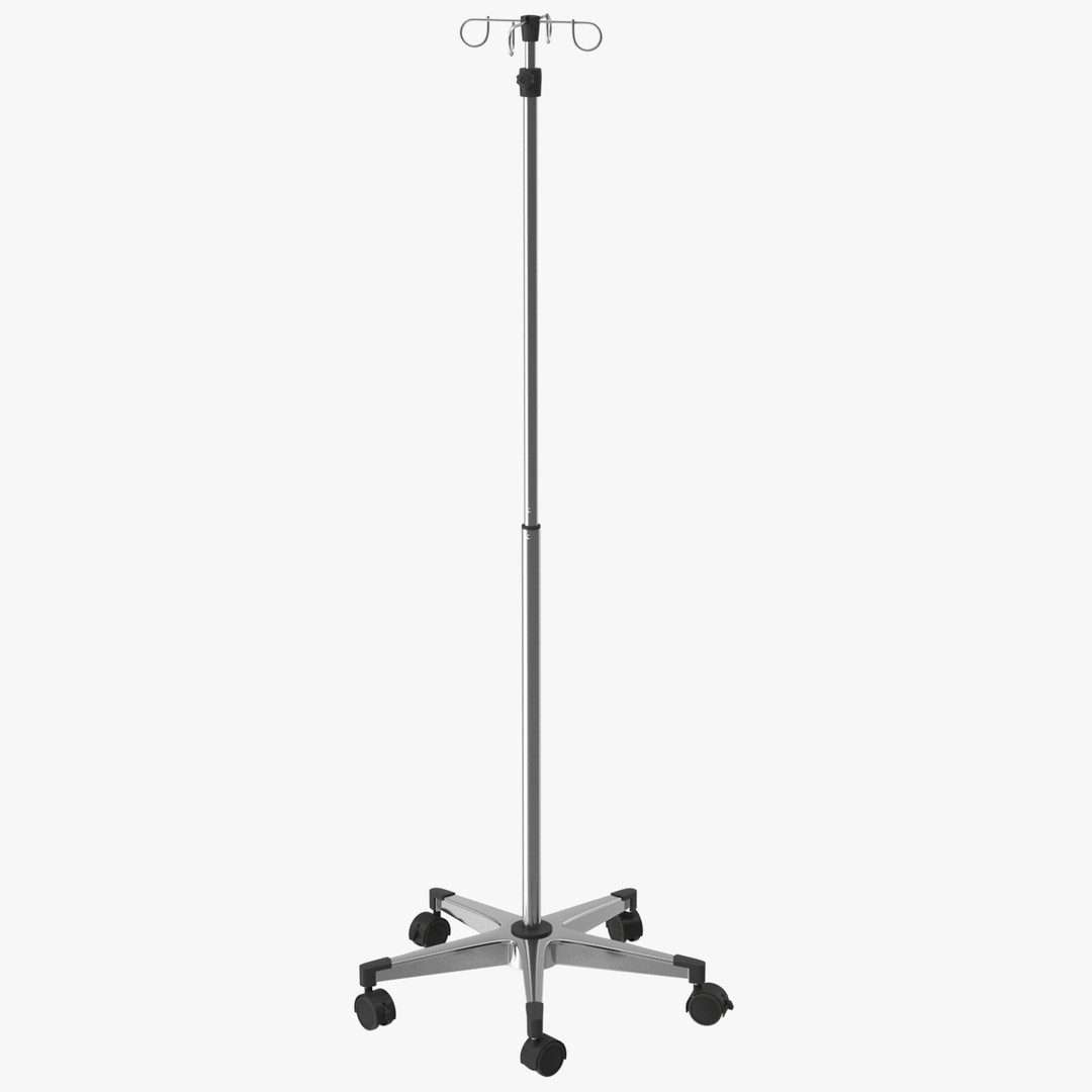 Hospital Drip Stand 3D Model – Low Poly Medical Asset, FBX, PBR - View 30