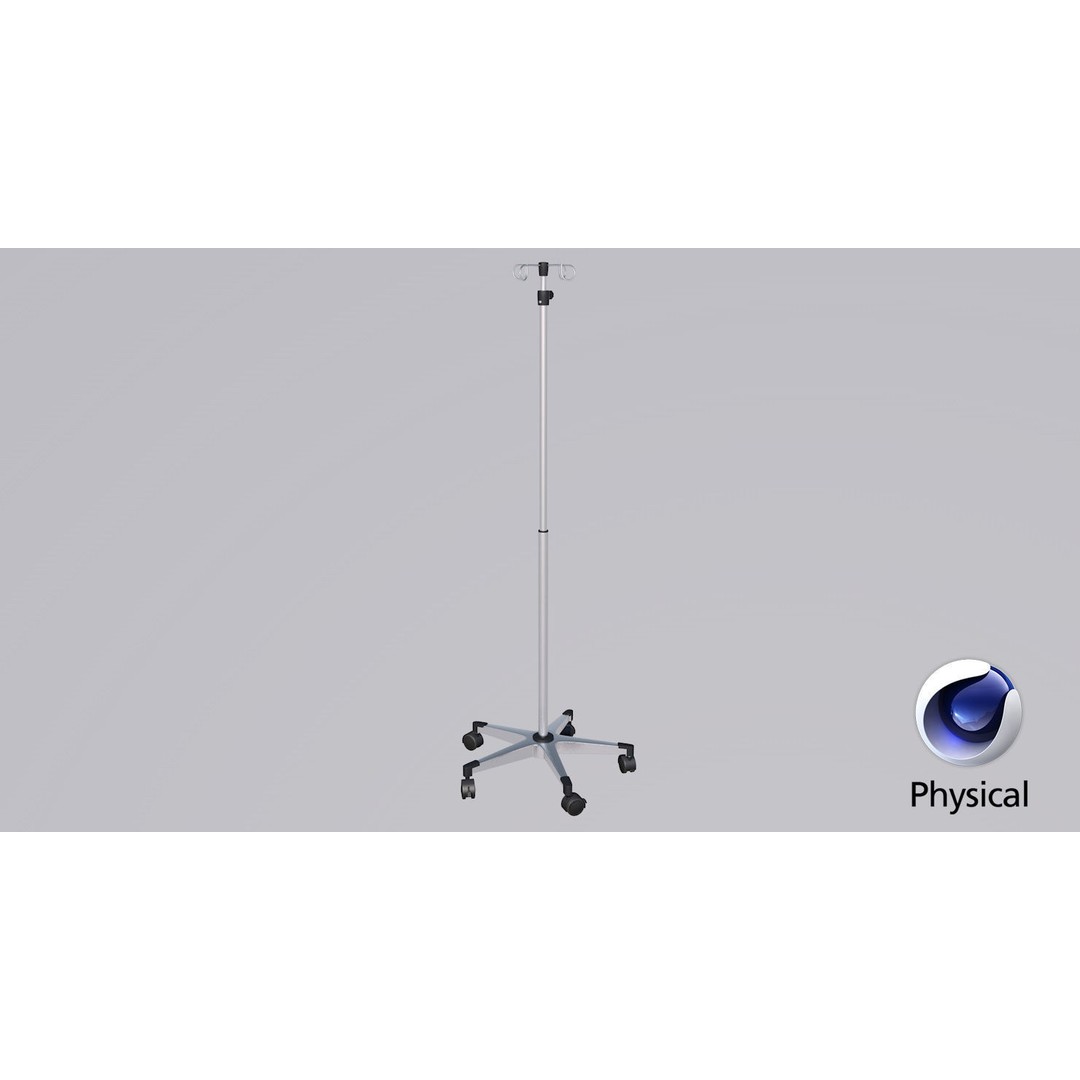 Hospital Drip Stand 3D Model – Low Poly Medical Asset, FBX, PBR - View 34