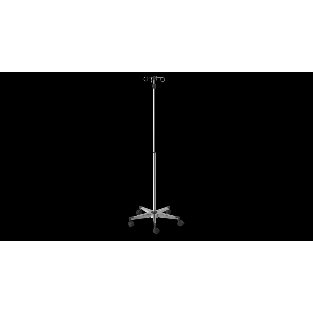 Hospital Drip Stand 3D Model – Low Poly Medical Asset, FBX, PBR - View 4