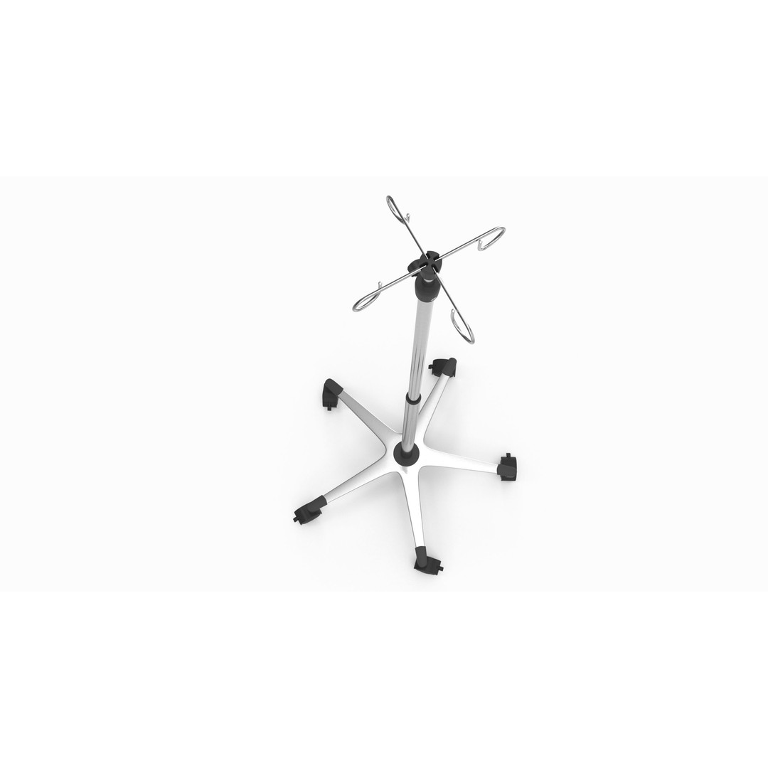 Hospital Drip Stand 3D Model – Low Poly Medical Asset, FBX, PBR - View 7
