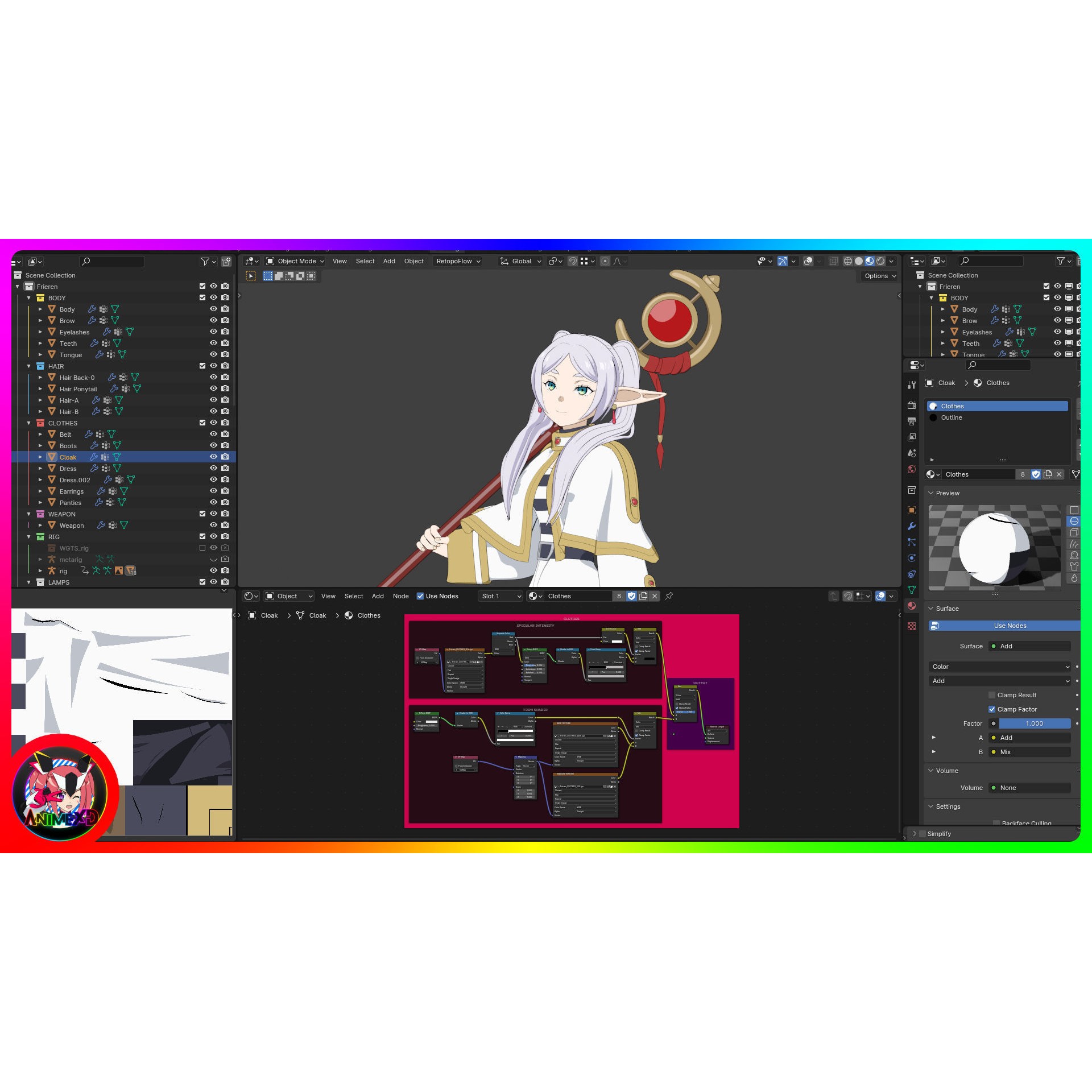 Frieren - Rigged Anime Character 3D Model