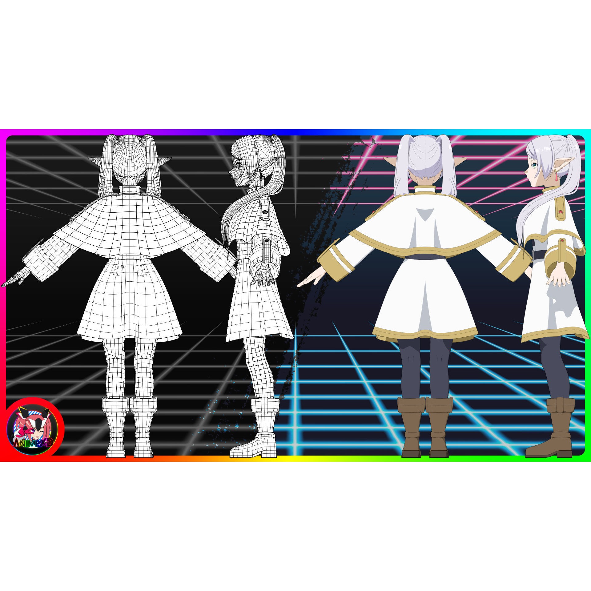 Frieren - Rigged Anime Character 3D Model - View 11