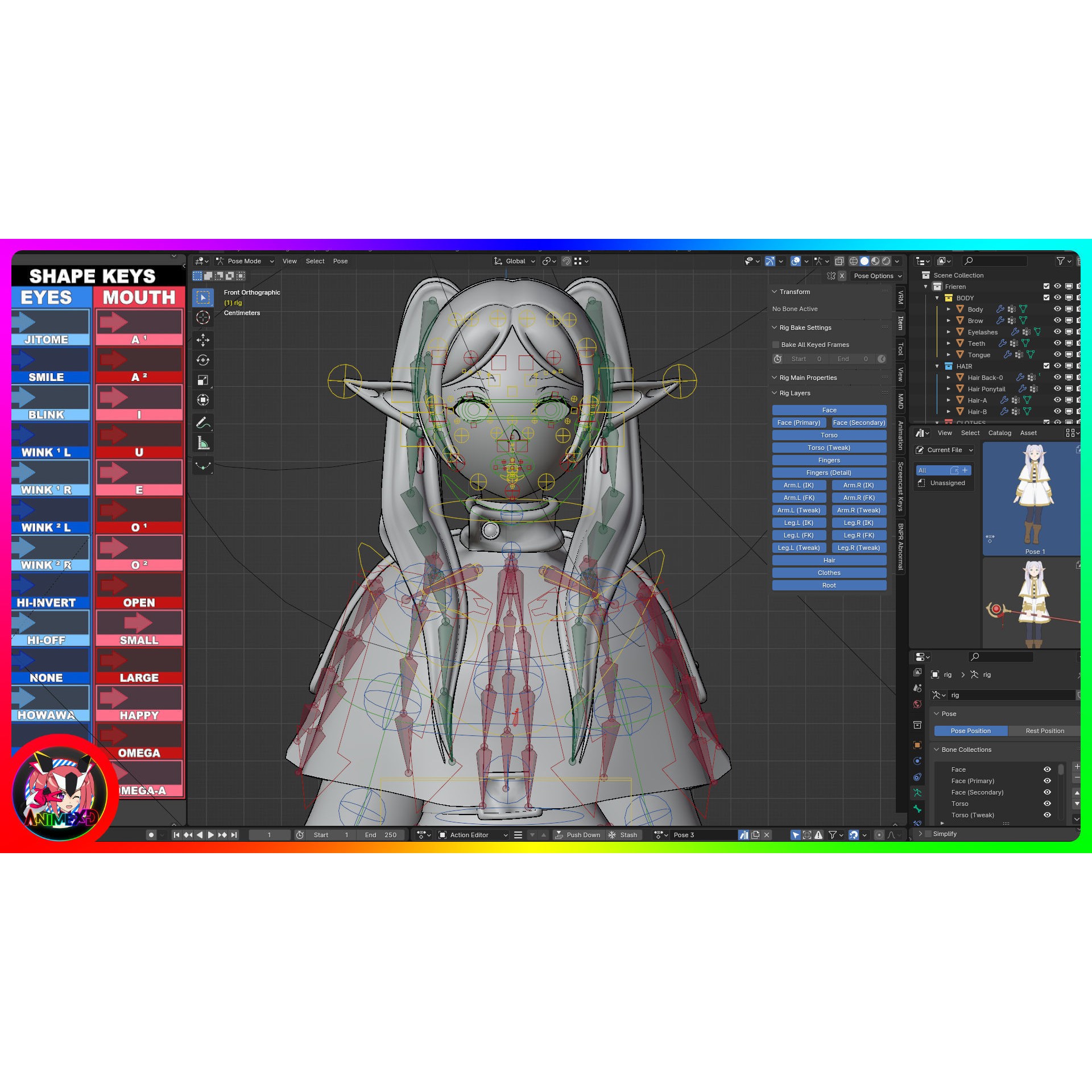 Frieren - Rigged Anime Character 3D Model - View 13