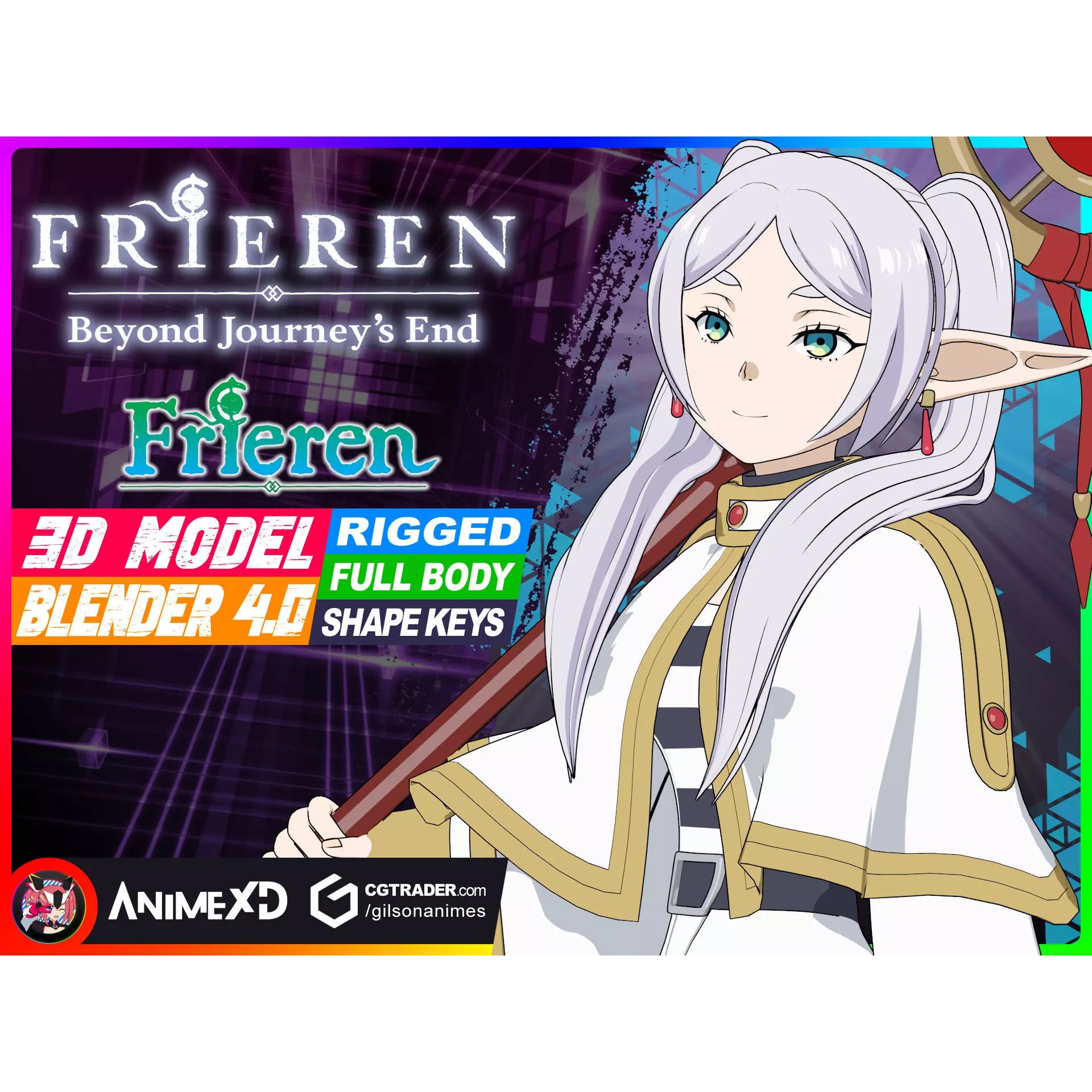Frieren - Rigged Anime Character 3D Model - View 2