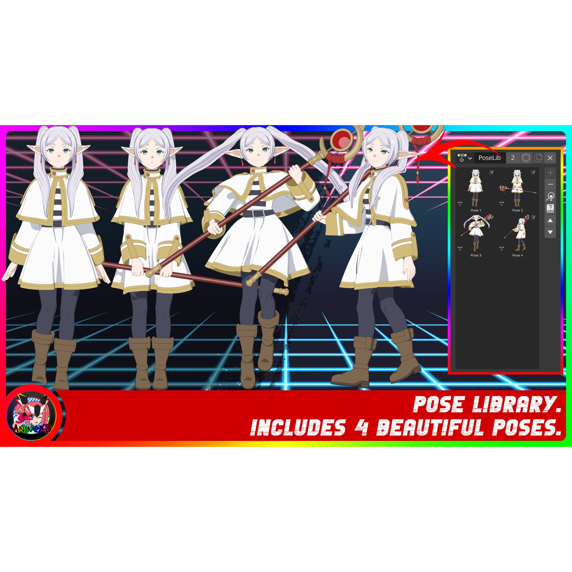 Frieren - Rigged Anime Character 3D Model - View 7