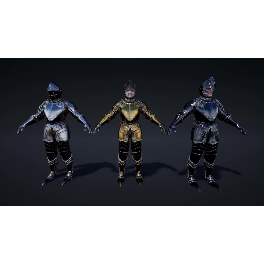 Knights Pack 3D Model – Low Poly Fantasy Characters with Weapons
