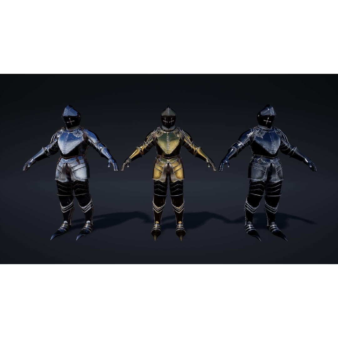 Knights Pack 3D Model – Low Poly Fantasy Characters with Weapons - View 19