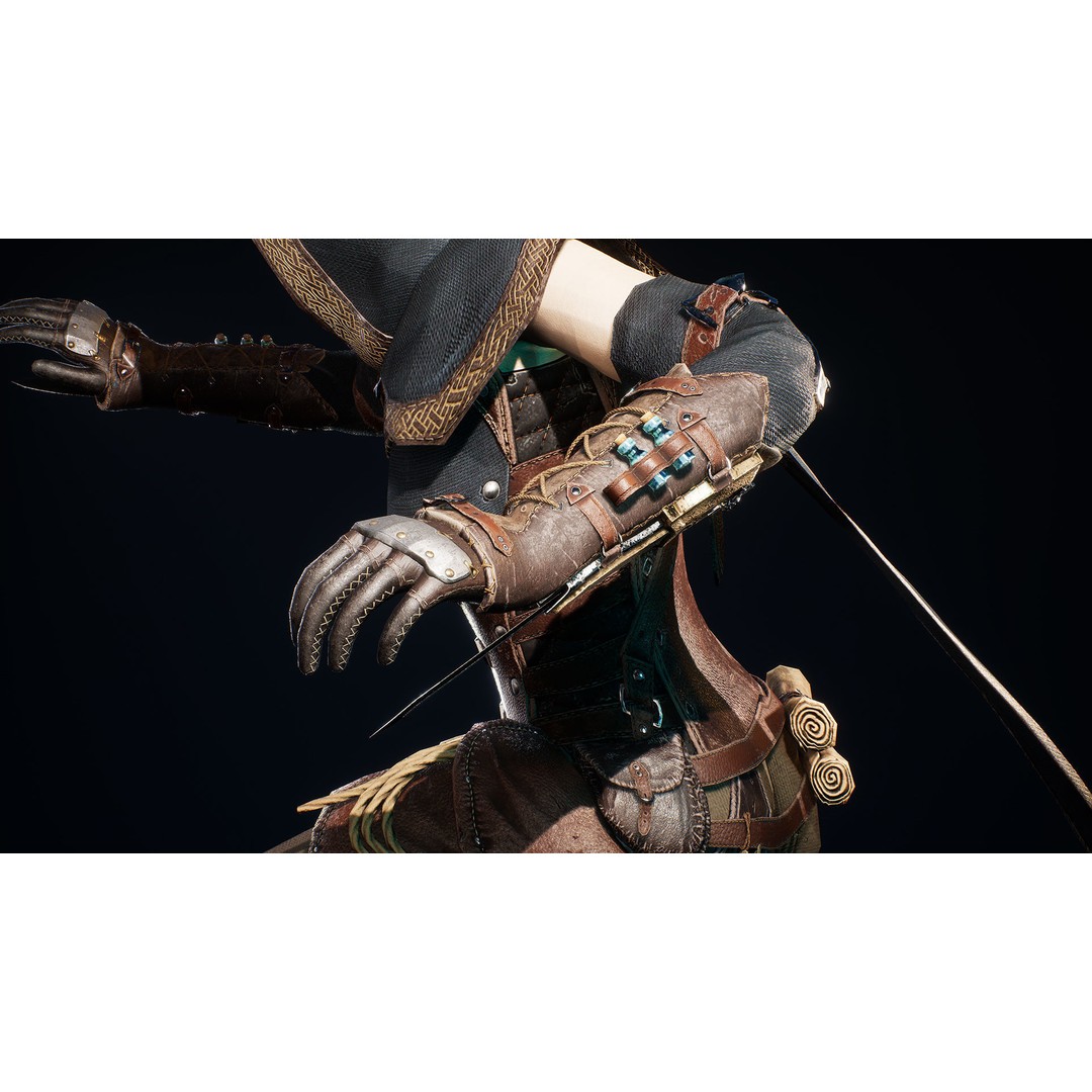 Assassin Girl 3D Model – Low Poly Rigged Character for Games, FBX - View 11