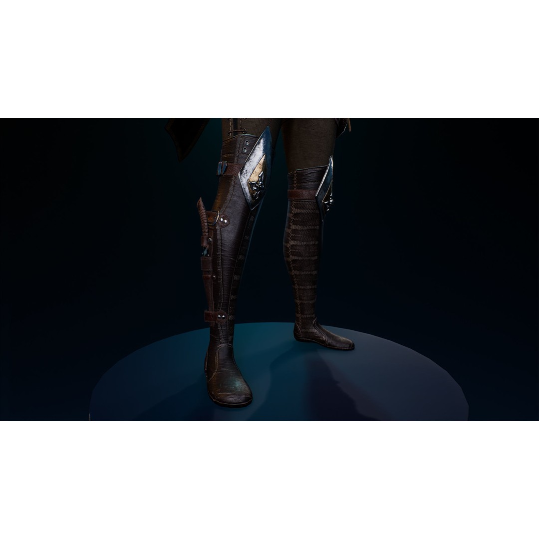 Assassin Girl 3D Model – Low Poly Rigged Character for Games, FBX - View 12